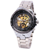 2016 WINNER Gold Watches Top Luxury Brand Men Automatic Mechanical Watch Male Skeleton Wristwatches Full Steel Sports Design