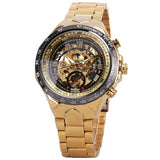 2016 WINNER Gold Watches Top Luxury Brand Men Automatic Mechanical Watch Male Skeleton Wristwatches Full Steel Sports Design