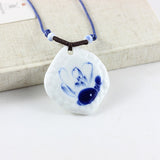 Miredo jewelry wholesale cat blue and white porcelain necklaces women's mothers gift necklace pendant free shipping #00061