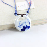 Miredo jewelry wholesale cat blue and white porcelain necklaces women's mothers gift necklace pendant free shipping #00061