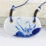 Miredo jewelry wholesale cat blue and white porcelain necklaces women's mothers gift necklace pendant free shipping #00061