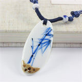 Miredo jewelry wholesale cat blue and white porcelain necklaces women's mothers gift necklace pendant free shipping #00061