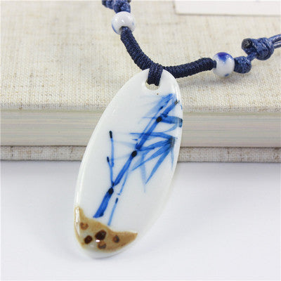 Miredo jewelry wholesale cat blue and white porcelain necklaces women's mothers gift necklace pendant free shipping #00061