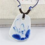Miredo jewelry wholesale cat blue and white porcelain necklaces women's mothers gift necklace pendant free shipping #00061
