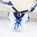 Miredo jewelry wholesale cat blue and white porcelain necklaces women's mothers gift necklace pendant free shipping #00061