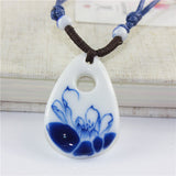 Miredo jewelry wholesale cat blue and white porcelain necklaces women's mothers gift necklace pendant free shipping #00061